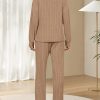 Pit stripe solid color soft home suit set - Image 12