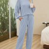Pit stripe solid color soft home suit set - Image 9