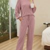 Pit stripe solid color soft home suit set - Image 7