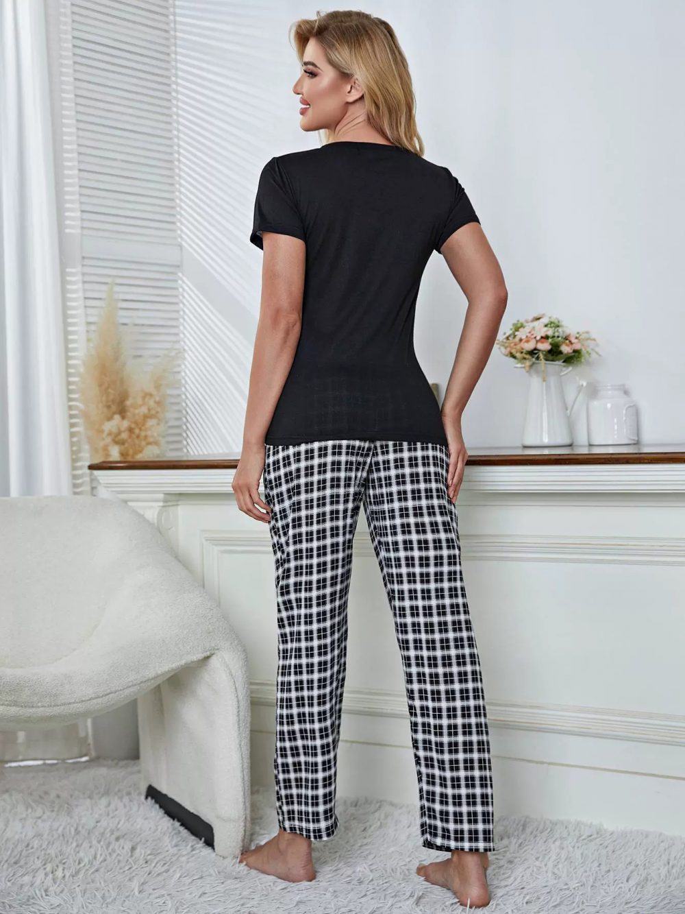 Autumn plaid heart-shaped pajamas - 图片 5