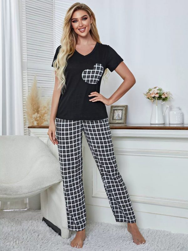 Autumn plaid heart-shaped pajamas