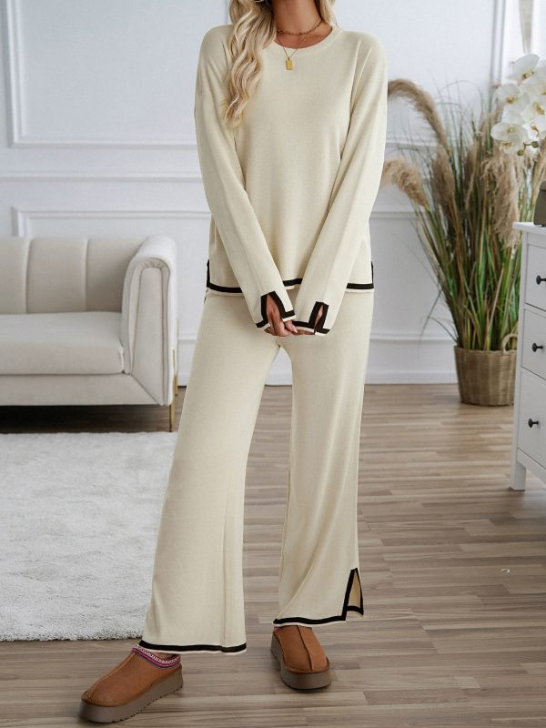 Simple short sleeved long pants home suit set
