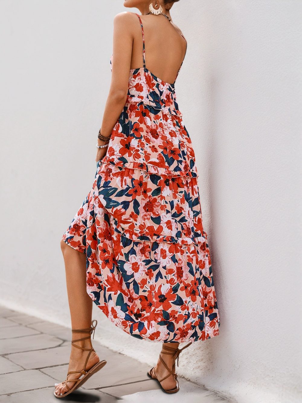 A suspender floral print dress - 图片 6