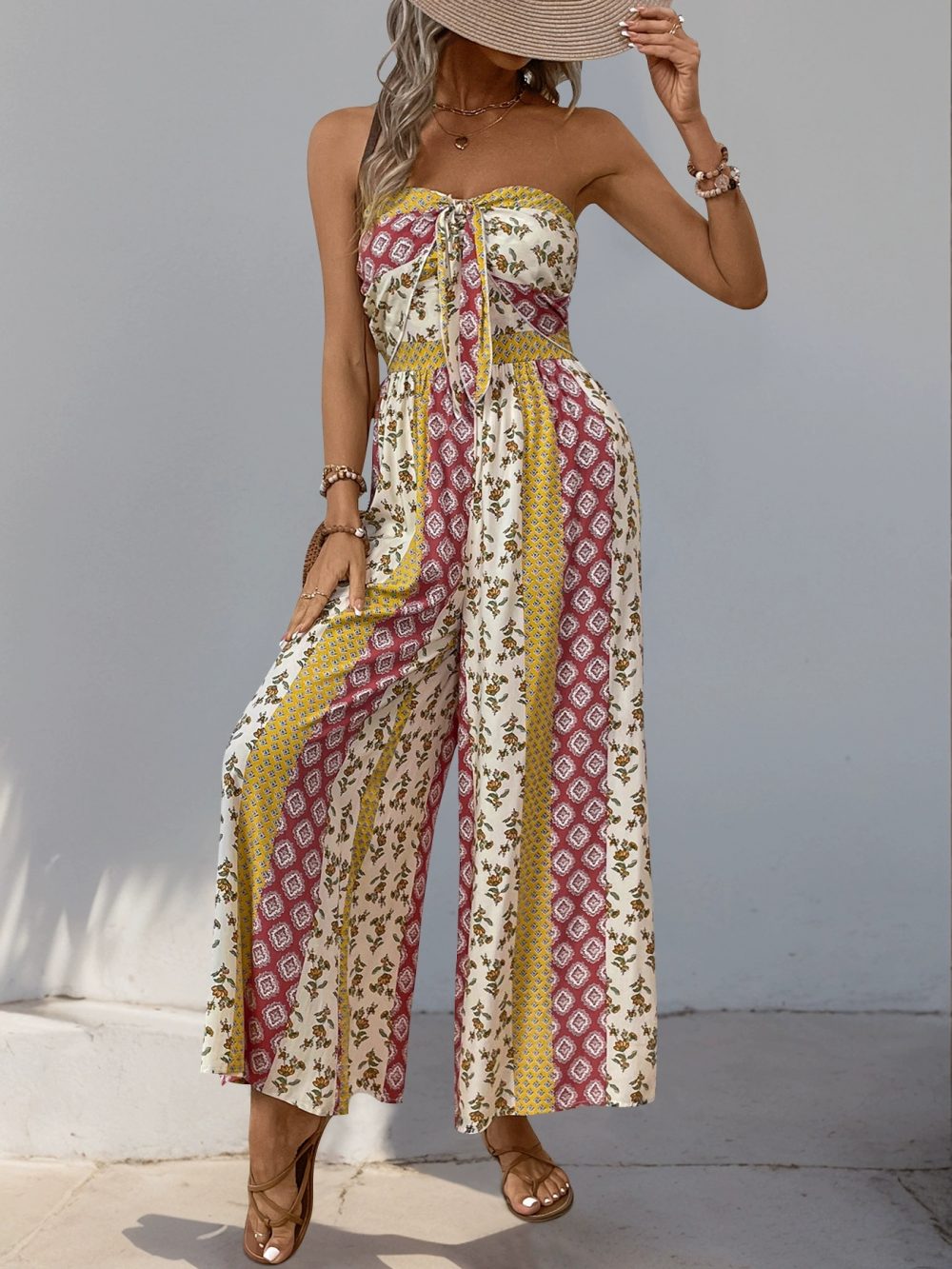 Light luxury printed one-piece pants - 图片 15