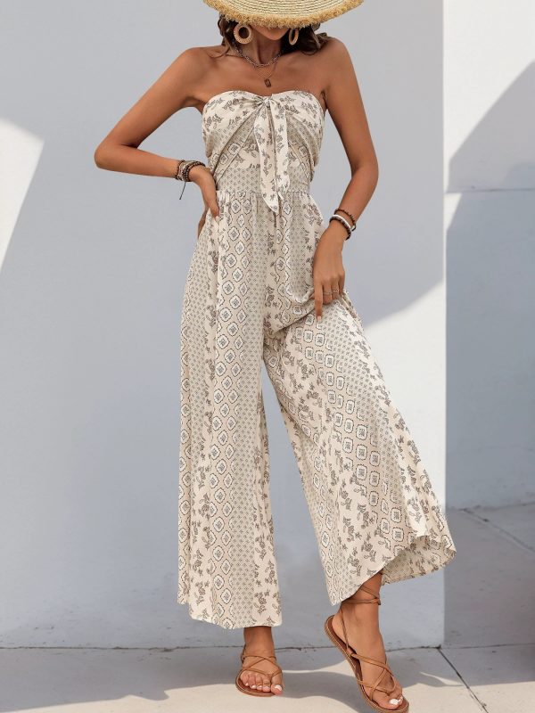 Light luxury printed one-piece pants