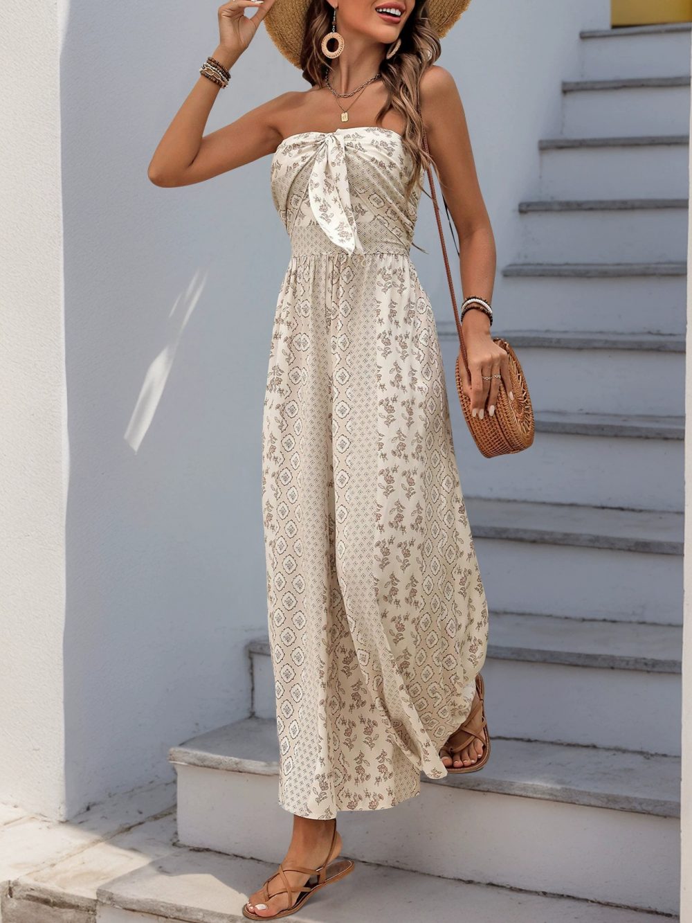 Light luxury printed one-piece pants - 图片 4