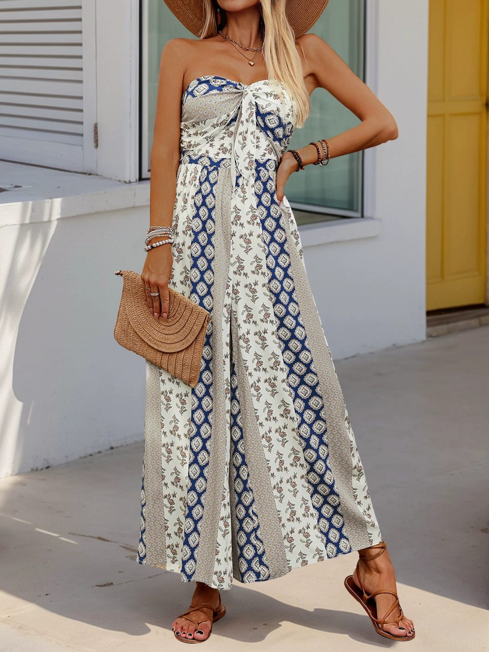 Light luxury printed one-piece pants - 图片 9