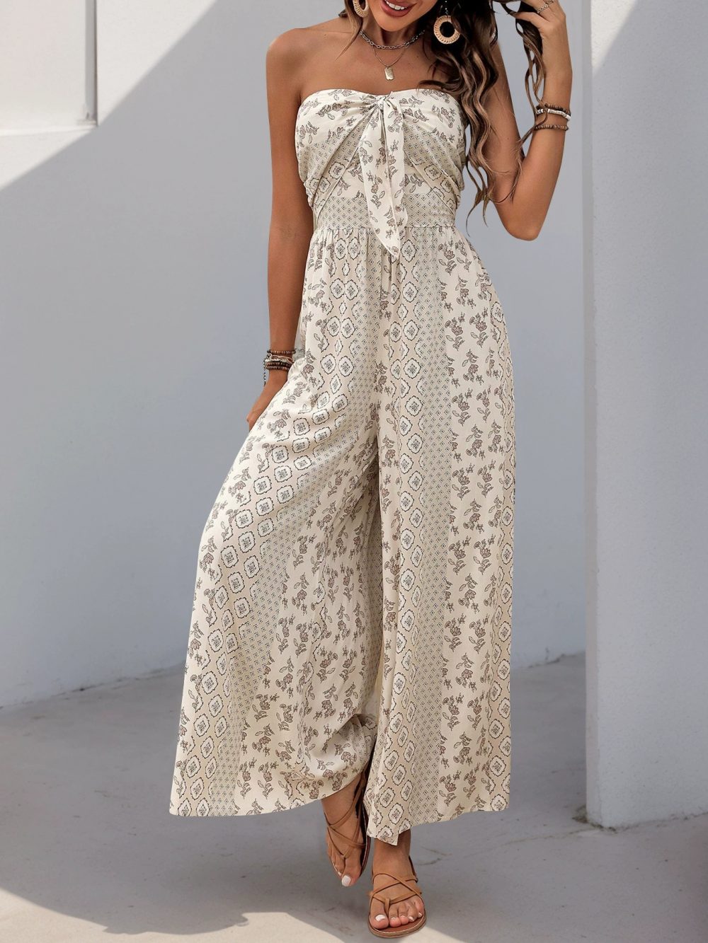 Light luxury printed one-piece pants - 图片 3