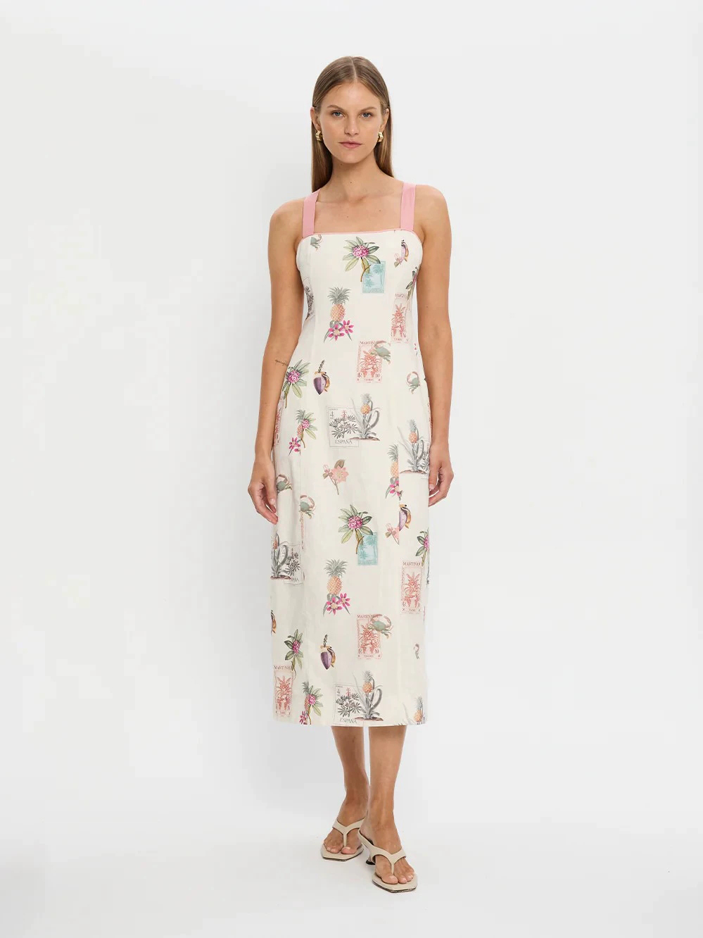 Strap top backless dress