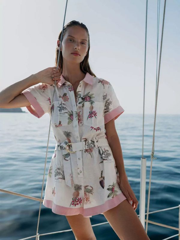 Linen printed jumpsuit