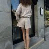 Simple style long sleeved shorts two-piece set - Image 8