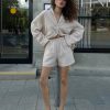 Simple style long sleeved shorts two-piece set - Image 7