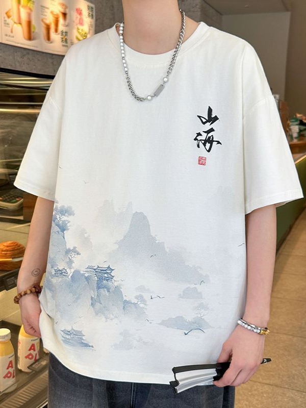 Chinese style pure cotton T-shirt