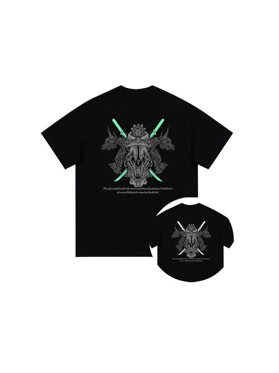 Fluorescent Double Sword T-shirt(After being illuminated by light, it will light up)